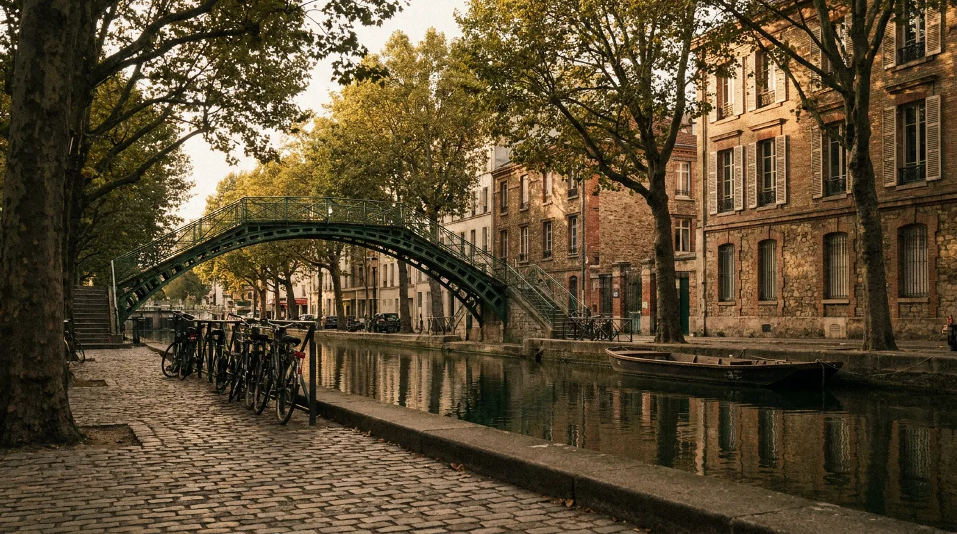 Canal Saint-Martin and its footbridges, Paris