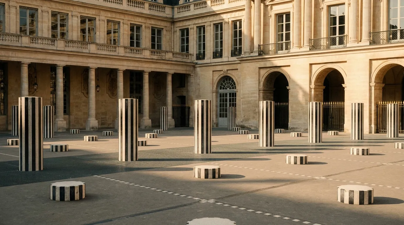 Palais Royal courtyard and the Buren Columns, Paris